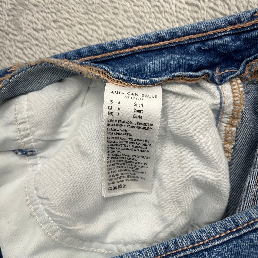 American Eagle Womens Low Rise Ultra Wide Leg Jeans Size 6 Blue Denim - Picture 6 of 10